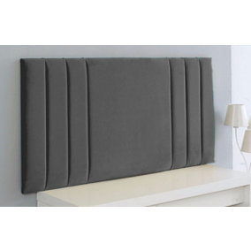 Rio Plush Velvet 2ft6 Small Single 20" Headboard -  Grey