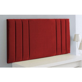 Rio Plush Velvet 4ft6 Double 20" Headboard -  Burgundy
