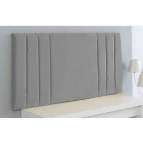 Rio Plush Velvet 4ft6 Double 20" Headboard -  Silver