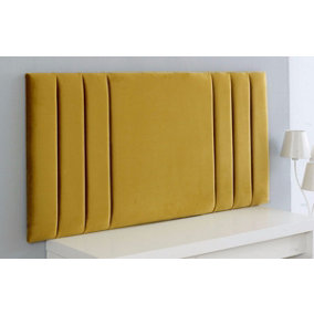 Rio Plush Velvet 5ft Kingsize 20" Headboard -  Turmeric