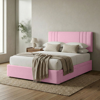 Rio Plush Velvet Divan Bed, Headboard & Mattress - 4ft Small Double ...