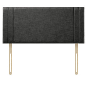 Rio Turin Linen 2ft6 Small Single 20" Headboard -  Charcoal