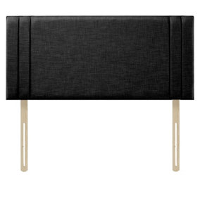 Rio Turin Linen 3ft Single 20" Headboard -  Black