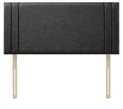 Rio Turin Linen 4ft Small Double 20" Headboard -  Charcoal