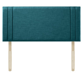 Rio Turin Linen 4ft Small Double 20" Headboard -  Teal
