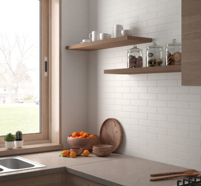 Rio White Matt Metro Style Ceramic Tile 200 x 50 mm