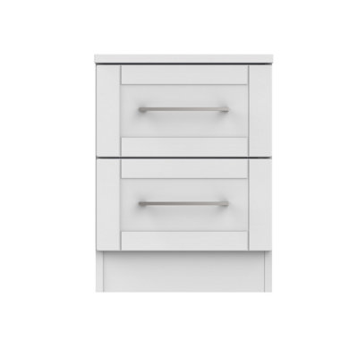 Ripon 2 Drawer Bedside Cabinet in Grey Ash (Ready Assembled)