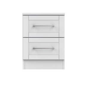 Ripon 2 Drawer Bedside Cabinet in Grey Ash (Ready Assembled)