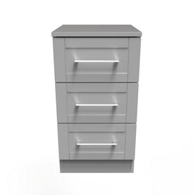 Ripon 3 Drawer Bedside Cabinet in Grey Ash (Ready Assembled)