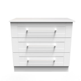Ripon 3 Drawer Chest in White Ash (Ready Assembled)