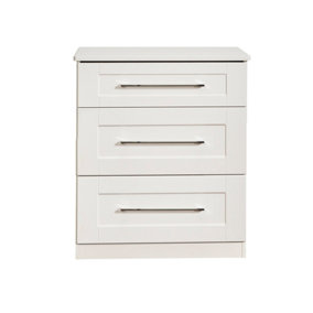 Ripon 3 Drawer Deep Chest in White Ash (Ready Assembled)