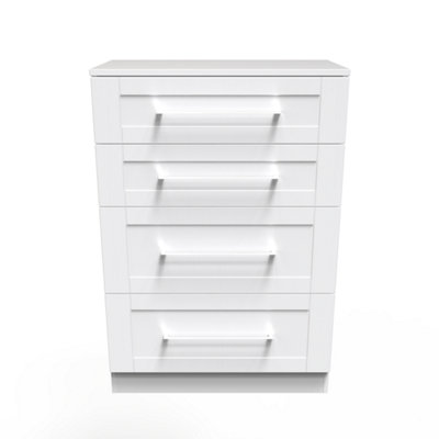 Ripon 4 Drawer Deep Chest in White Ash (Ready Assembled)