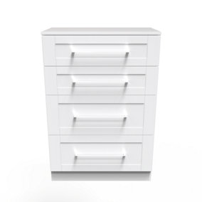 Ripon 4 Drawer Deep Chest in White Ash (Ready Assembled)