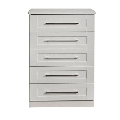 Ripon 5 Drawer Chest in Grey Ash (Ready Assembled)