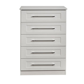 Ripon 5 Drawer Chest in Grey Ash (Ready Assembled)