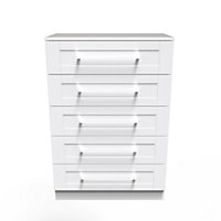 Ripon 5 Drawer Chest in White Ash (Ready Assembled)