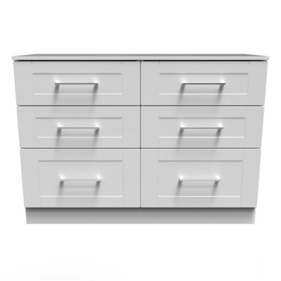 Ripon 6 Drawer Wide Chest in White Ash (Ready Assembled)