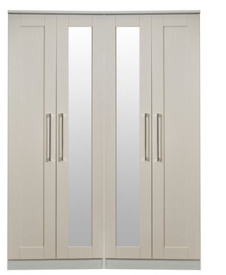 Ripon Tall 4 Door 2 Centre Mirrors in Kashmir Ash (Ready Assembled)