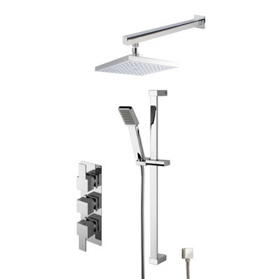 Ripple Concealed Square Triple Valve Shower Set - Chrome - Balterley Price Comparisons | Compare The Build