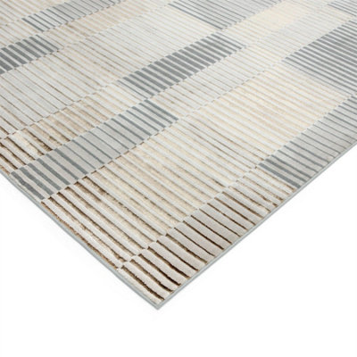 Ripple Stiped Geometric Abstract Modern Rug for Living Room Bedroom and Dining Room-120cm X 170cm