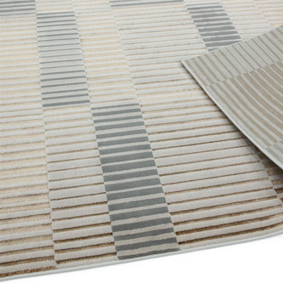 Ripple Stiped Geometric Abstract Modern Rug for Living Room Bedroom and Dining Room-120cm X 170cm