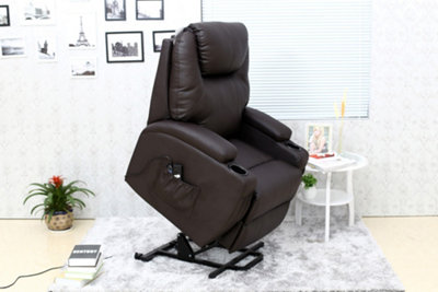 Rise Recliner Chair With Single Motor, Heat And Massage, Remote