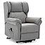 Rise Recliner Chair with Single Motor, Remote Control, Pocket Storage and Wingback Design in Grey Bonded Leather