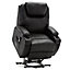 Rise Recliner Cinema Chair with Dual Motor, Heat and Massage, Remote Control, Side Pockets and Cup Holders in Black Bonded Leather