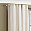 Riva Home Coffee Brown Broadway Striped Eyelet Curtain Pair (W) 168cm x (L) 183cm