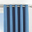 Riva Home Denim Blue Twilight 3-Pass Blackout Eyelet Lined Curtain Pair (W) 117cm x (L) 183cm