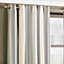 Riva Home Duck Egg Blue Broadway Striped Eyelet Curtain Pair (W) 117cm x (L) 137cm