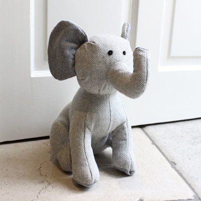 Riva Home Elephant Herringbone Novelty Doorstop