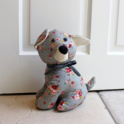 Riva Home Floral Dog Cotton Novelty Doorstop