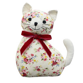 Riva Home Florence Floral Cat Cotton Novelty Doorstop