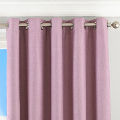 Riva Home Mauve Purple Twilight 3-Pass Blackout Eyelet Lined Curtain Pair (W) 117cm x (L) 137cm