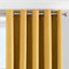 Riva Home Ochre Yellow Twilight 3-Pass Blackout Eyelet Lined Curtain Pair (W) 229cm x (L) 229cm