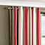 Riva Home Raspberry Pink Broadway Striped Eyelet Curtain Pair (W) 117cm x (L) 183cm