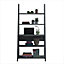 Riva Retro Ladder Bookcase Desk Shelving Shelf Unit 5 Tier Dark Grey