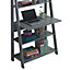 Riva Retro Ladder Bookcase Desk Shelving Shelf Unit 5 Tier Dark Grey