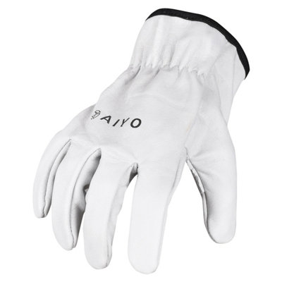 Riva Safety White Buffalo Leather Gloves General handling White Buffalo Leather - Leather Back & Thumb /X Large - Size 10