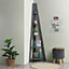 Riva Scandinavian Retro Corner Ladder Bookcase Shelving Shelf Unit Dark Grey 5 Tier