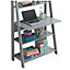 Riva Scandinavian Retro Ladder Bookcase Desk Shelving Shelf Unit Grey 5 Tier