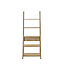 Riva Wooden 5 Tier Ladder Bookcase Shelving Shelf Display Unit Oak Effect