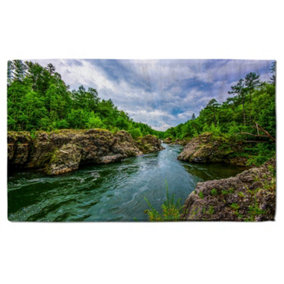 River in mountain forest landscape (Bath Towel) / Default Title