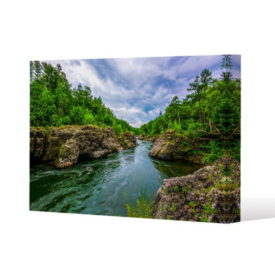River in mountain forest landscape (Canvas Print) / 127 x 101 x 4cm