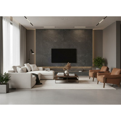 Riverfall Charcoal Porcelain Tiles (120 Pack-20 Box-22.2m2 Coverage)-TV ...