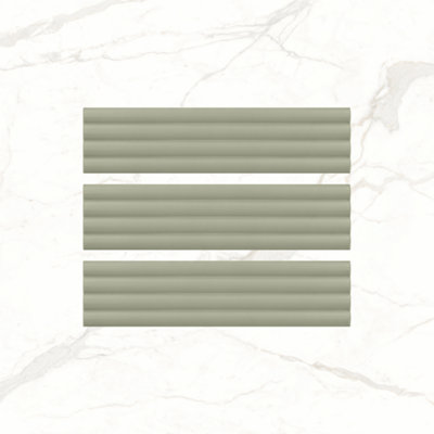 Riveria Sage Green Matt Bump Ceramic Brick Metro Tile