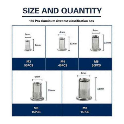 Rivet Nut Gun, Rivnut Tool - Hand Riveter Pliers Set - 7 Mandrels M3 ...