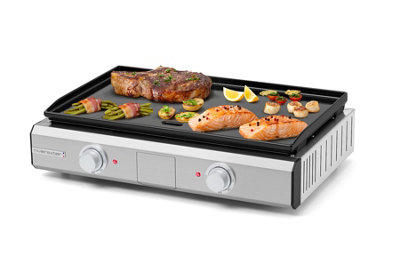 Riviera&Bar 1060 stainless steel with enamel hob Electric BBQ Grill Plancha Cooks for up to 14 people