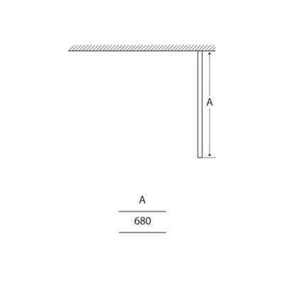 Riviera Chrome Wetroom Walk in Glass Screen End Panel - (W)680mm